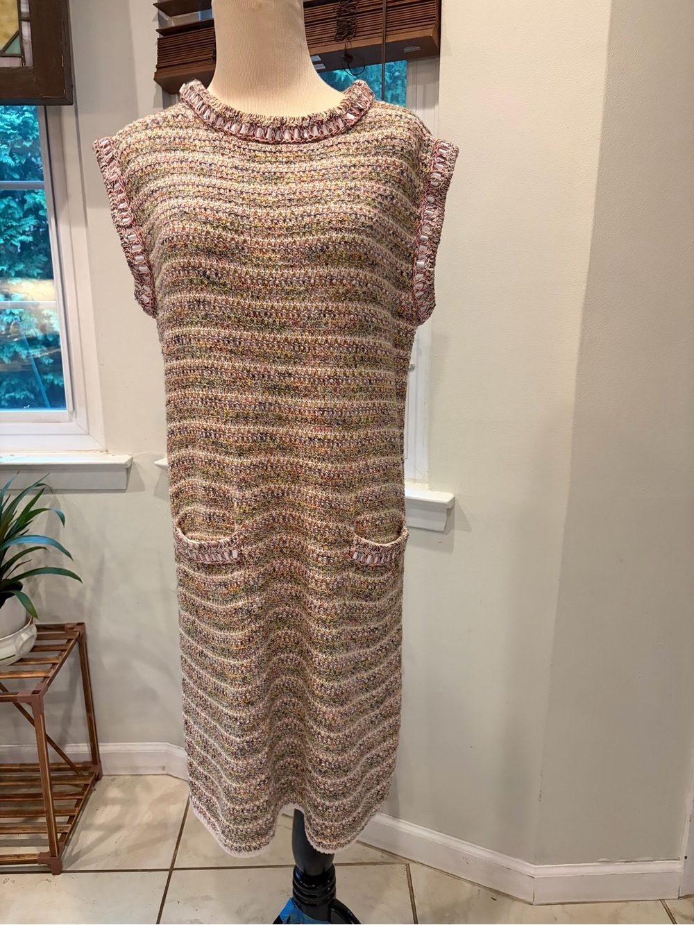 CHANEL 17C Coco Cuba Runway Multicolor Striped Knit Sleeveless Dress 40 - Picture 2 of 16